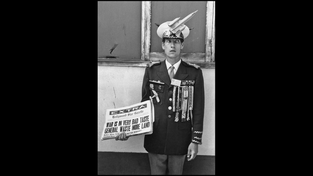 A pacifist demonstrates in Santa Monica, California, on June 15, 1968.