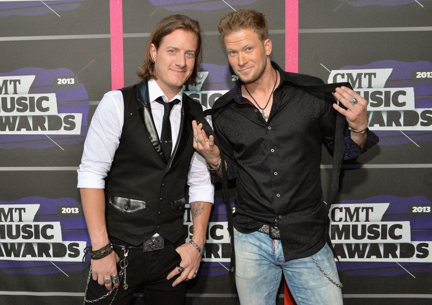 Musicians Tyler Hubbard, left, and Brian Kelley, right, of Florida Georgia Line