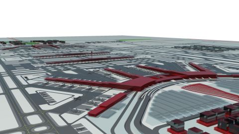 An artist's illustration of Beijing's new international airport.