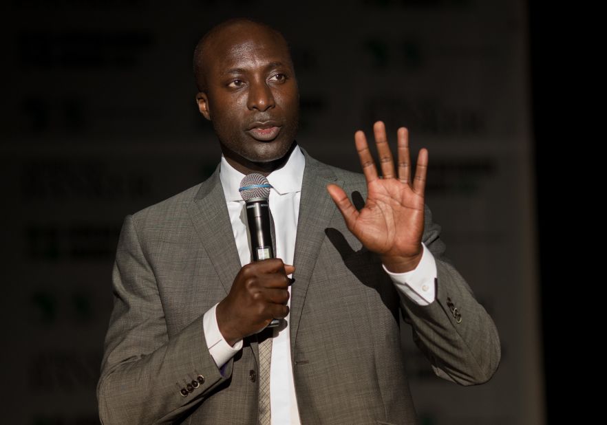 Ozwald Boateng, fashion designer and co-founder of Made in Africa Foundation, speaking at the African Development Bank's (AfDB) annual general meeting, on May 29, in Marrakech, Morocco.