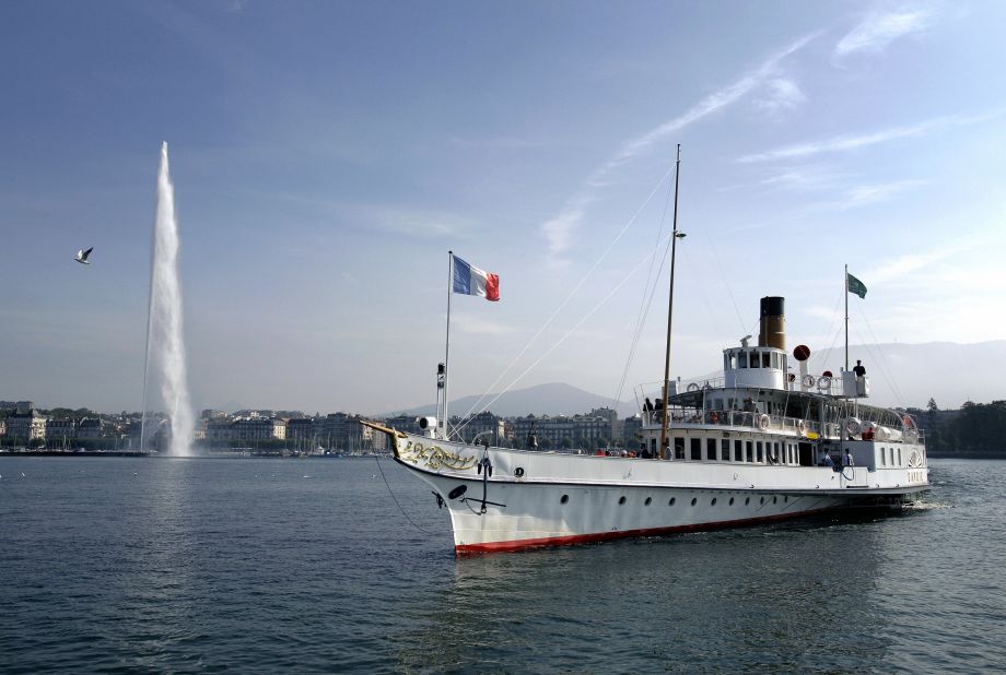 Geneva, Switzerland fell one notch in ECA's 2013 survey of priciest expat cities. In this photo, the 'Savoie' a paddle wheel boat of the Compagnie Generale de Navigation sur le lac Leman, commonly abbreviated to CGN, sails in front of the Jet d'Eau fountain. 