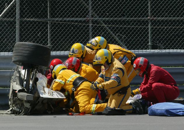 Kubica escaped with only a concussion and sprained ankle but it was already the second serious crash he had been involved in. As a junior, the Pole was involved in a road accident that left his with a severely broken arm and multiple bolts to hold the limb in place. 