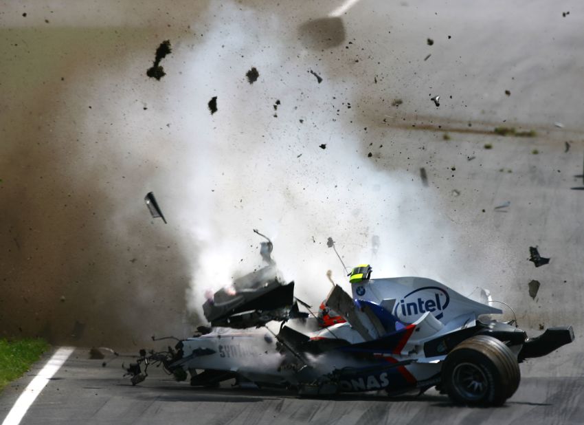 Kubica was involved in a horror crash at the 2007 Canadian Grand Prix. After clipping Jarno Trulli, he collided with a barrier -- the speed of the crash was recorded at 186.49 mph.