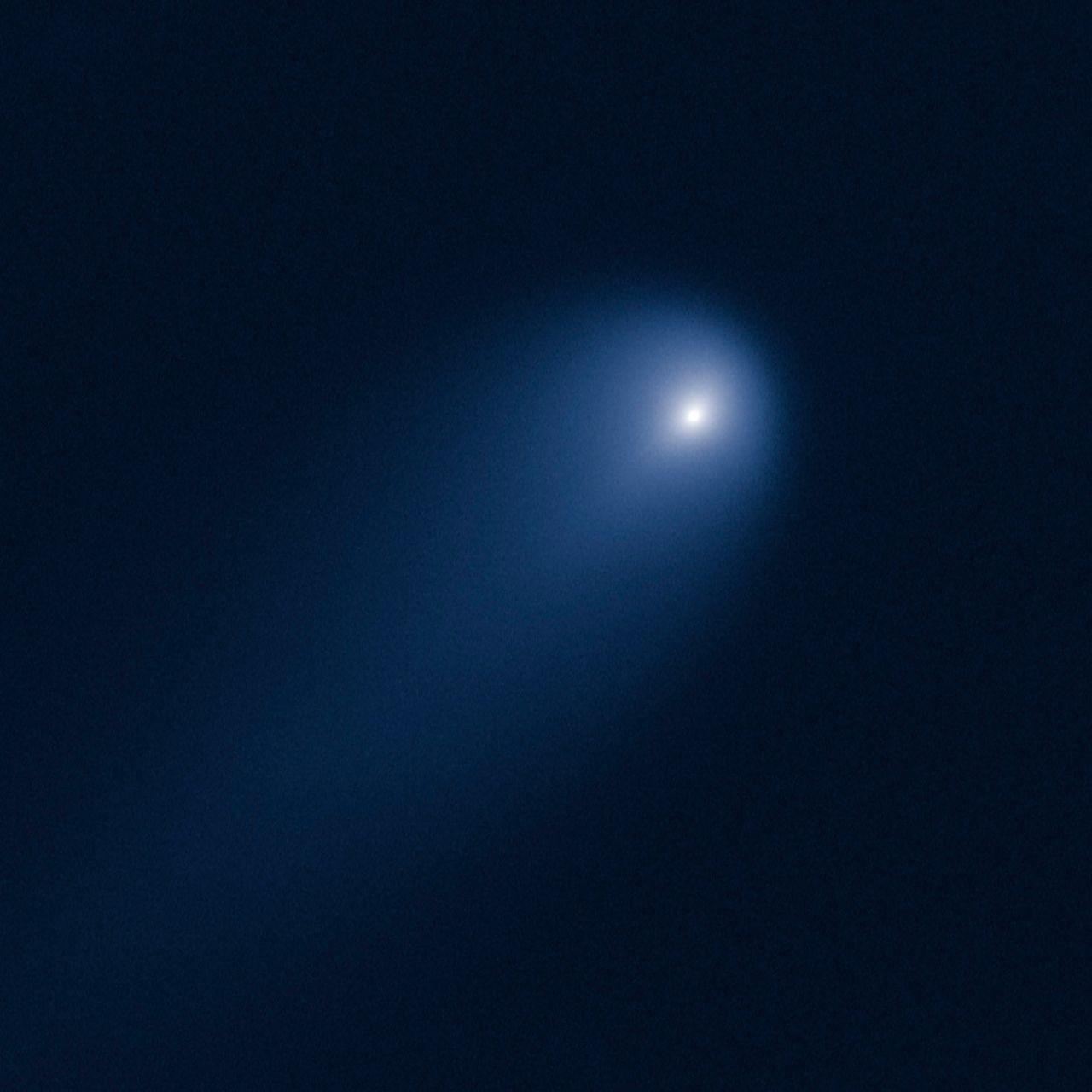 The Hubble Space Telescope took this picture of Comet ISON on April 10, 2013, when the comet was slightly closer than Jupiter's orbit, or about 386 million miles from our sun.
