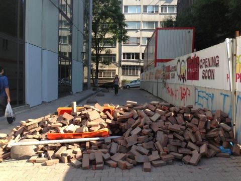 The same anonymous<a href="http://ireport.cnn.com/docs/DOC-982570"> iReporter</a> observed this street barricaded by protesters with bricks in Istanbul last Saturday. Turkish Prime Minister Recep Tayyip Erdogan has called for an end to the protests against his government. 