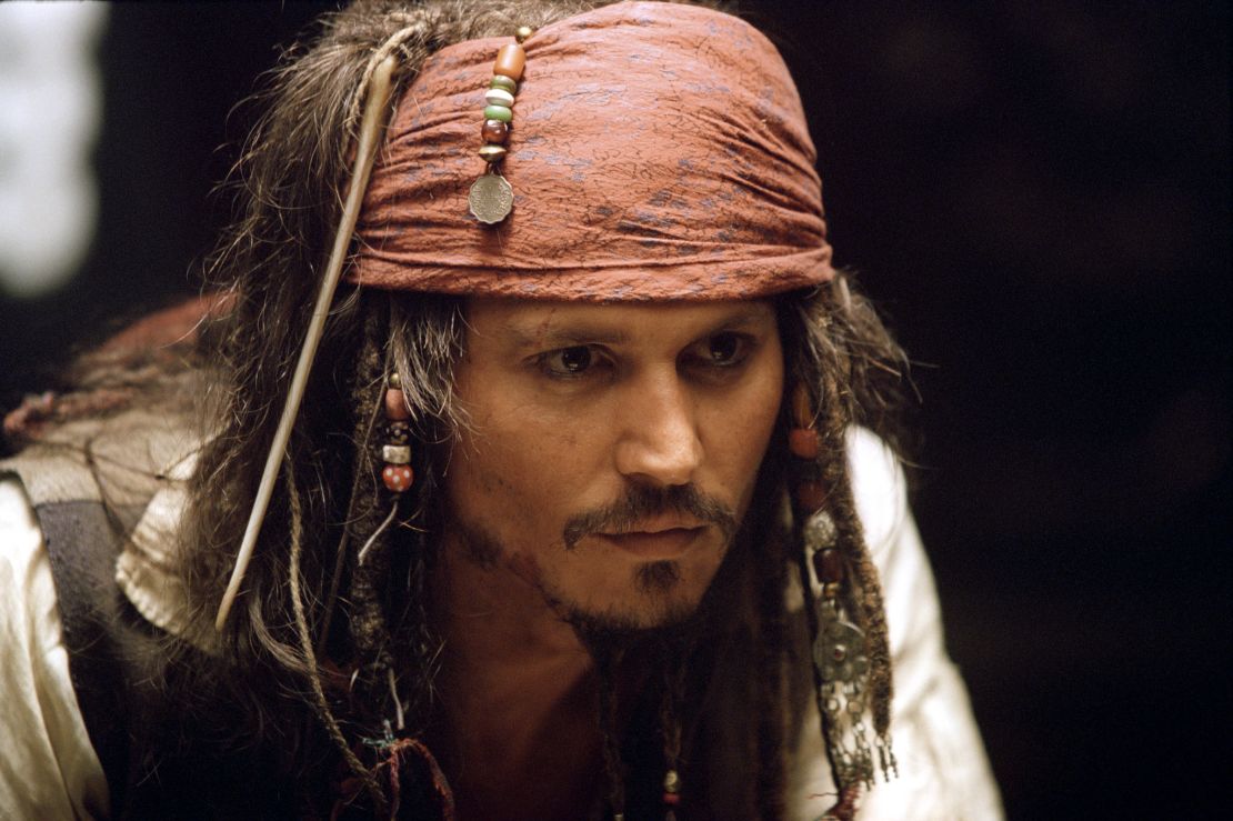 Johnny Depp in the 2003 film "Pirates of the Caribbean: The Curse of the Black Pearl."