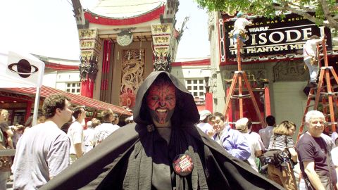 Moviegoers get ready for the first "Star Wars" prequel.