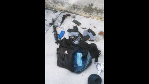 The Santa Monica police released this photo showing ammunition, magazines and guns believed to have been dropped by the gunman.