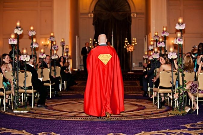 On his wedding day in 2011, <a href="http://ireport.cnn.com/docs/DOC-984108">Robert Levine</a> donned a Superman cape while walking down the aisle. The orchestra played the John Williams score from 1978's "Superman: The Movie." He said he wanted to wear the cape because Superman has always inspired him. "He represents the good in all of us," he said. After the ceremony, wedding guests couldn't help but talk about Levine's fashion choice. "All the speeches at the wedding ended up revolving around my infatuation with the Man of Steel, but to me, I just wanted to honor the iconic legend," he said.