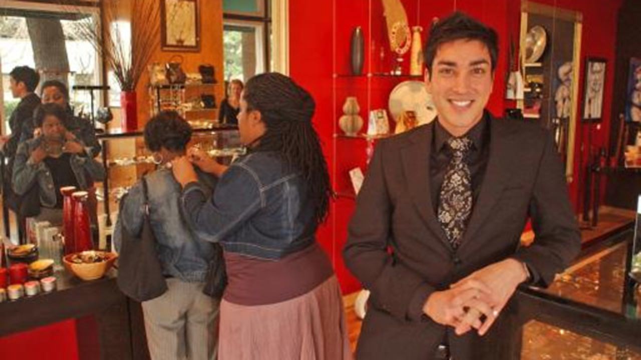Sachedina pictured in his flagship store Zia Boutique, in Savannah, Georgia, which he opened in 2005.