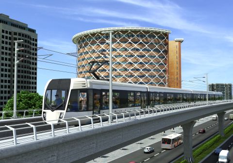 An artist's impression of the new $2.1 billion Hyderabad Metro system which aims to provide a new mode of daily transport for up to 1.7 million of the southern Indian city's residents by 2017.
