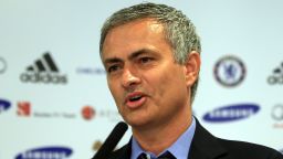 Chelsea manager Jose Mourinho talks to the media during his comeback press conference at Stamford Bridge on June 10.