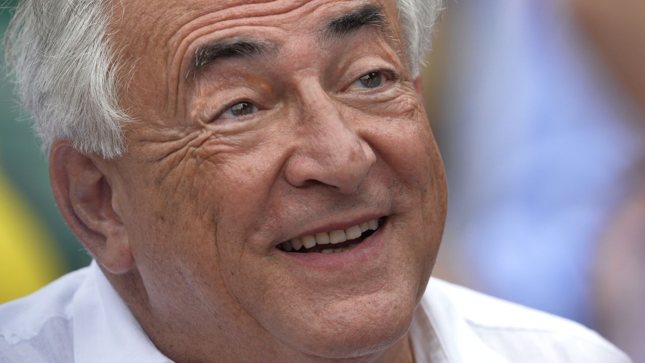 Former IMF chief Dominique Strauss-Kahn watches French Open final match in Paris on June 8, 2013. 