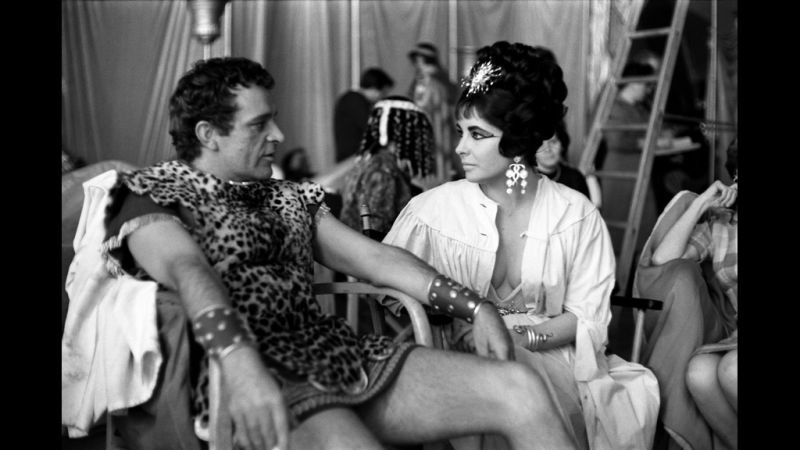 Taylor and Burton on the set of Cleopatra CNN