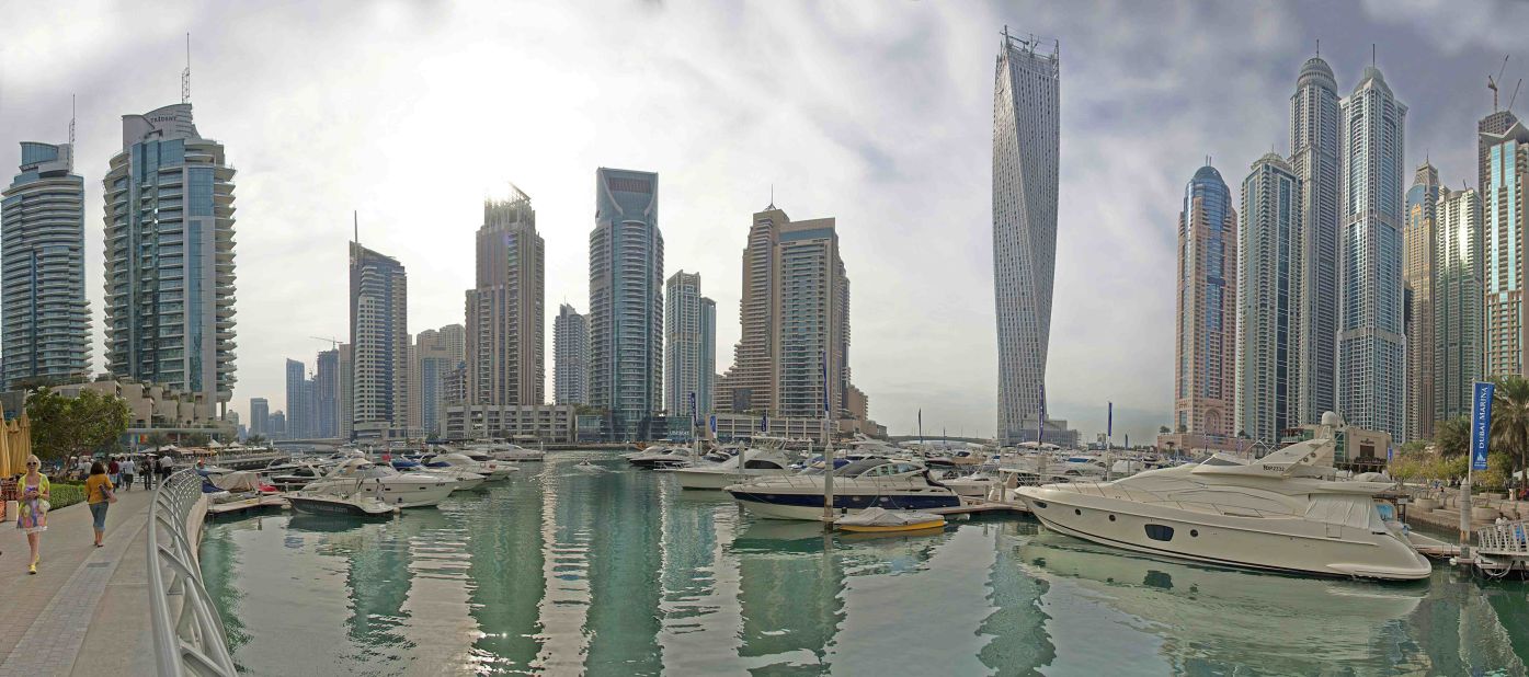 The 1 billion dirham ($272 million) residential tower has 75 floors and houses 495 apartments. It stands in the Dubai Marina, a man-made harbor.
