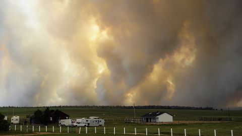 Smoke rises from the Black Forest Fire near Colorado Springs on June 12.