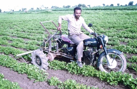 Mansukhbhai Jagani's motorcycle-based tractor is both cost effective -- costing roughly $318, and fuel efficient -- it can plow an acre of land in 30 minutes with just two liters of fuel.