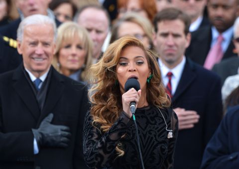 Beyonce wowed the nation with <a href="http://www.cnn.com/video/#/video/politics/2013/01/21/inaug2013-sot-beyonce-national-anthem.cnn">a rendition</a> on Inauguration Day in January 2013. The singer later told reporters "<a href="http://www.cnn.com/2013/01/31/showbiz/beyonce-super-bowl">she decided to sing along with my prerecorded track</a>," a decision she made in part because she didn't have time to rehearse with the U.S. Marine Band and had had "no proper sound check." But she wowed any doubters in her rehearsals and halftime show at the Super Bowl in February.