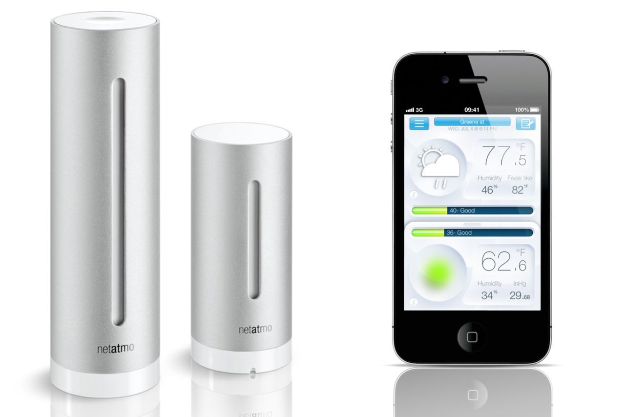 This sleek device by <a href="http://www.netatmo.com/en-US/site" target="_blank" target="_blank">Netatmo</a> takes air quality, humidity, and carbon dioxide readings, indoor/outdoor temperature, and even noise pollution. It also sends notifications in real time via your iOS, or Android smartphone, or tablet. 