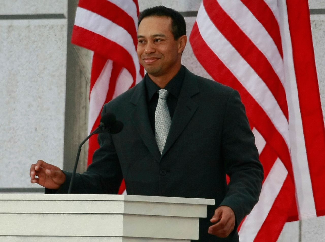 Woods spoke at "We Are One: The Obama Inaugural Celebration at The Lincoln Memorial" in January 2009 for the president-elect.