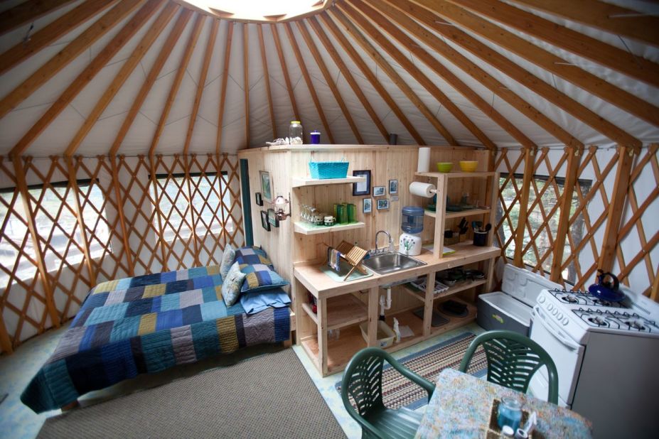 The cozy yurts sleep two to four guests. This year's per-person rate is $215 per night for a two-night minimum, based on double occupancy. Use of kayaks, rowing skiffs and fishing gear is included.