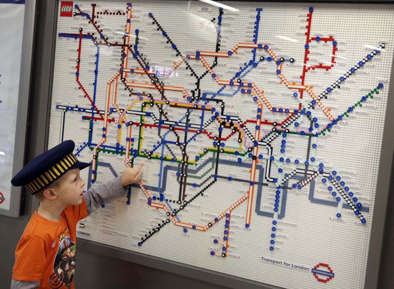 "We hope the maps will inspire the young engineers of the future," said a London Underground spokesman. The Lego maps will be displayed at Tube stations throughout the summer.