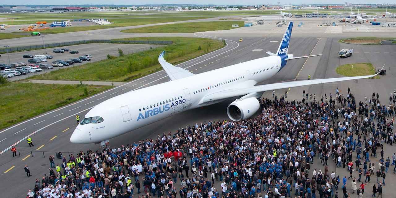 The first completed A350 XWB from Airbus, "MSN1," was unveiled at the Airbus headquarters in Toulouse, France on May 13, 2013. "XWB" means "extra wide body."