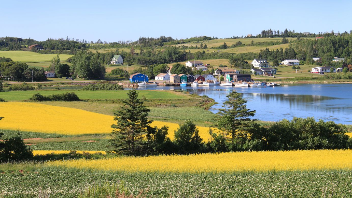 Rolling fields and red-sand beaches make up the scenic maritime province of Prince Edward Island.