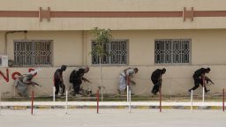 Pakistani paramilitary soldiers take positions after militants attacked a hospital in Quetta, Pakistan, on Saturday, June 15. Several militants held hundreds of people hostage inside the Bolan medical complex.