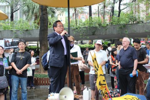 Standing in Chater Garden in the city's business district, Hong Kong legislator Albert Ho said the protest was a "march for justice."