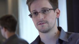 This still frame grab recorded on June 6, 2013, and released to AFP on June 10, 2013, shows Edward Snowden, who has been working at the National Security Agency for the past four years, speaking during an interview with The Guardian newspaper at an undisclosed location in Hong Kong.  AFP/Getty Images
