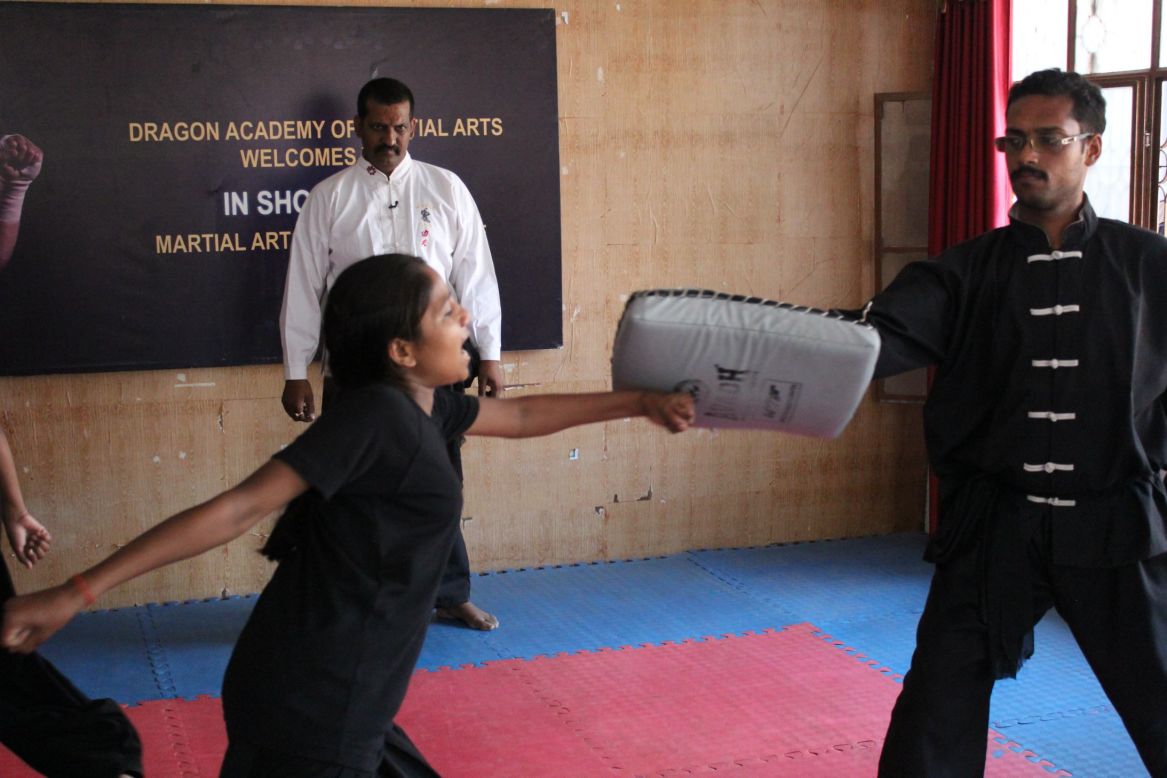 The girls are given free lessons in self-defense by a local Kung Fu teacher, who says he supports the girls' cause because of his own daughter.