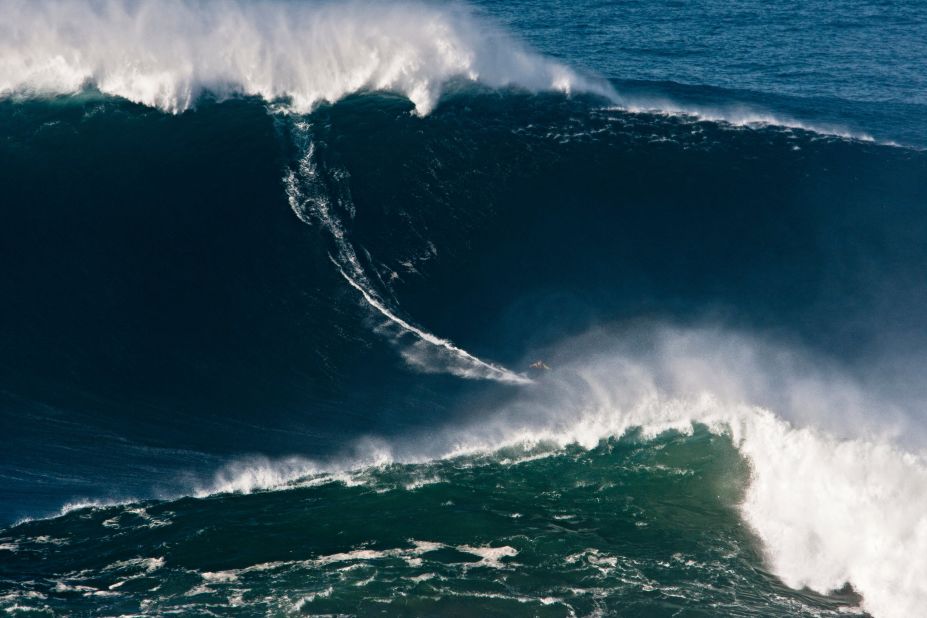 The father-of-three already broke the Guinness World Record for surfing the biggest wave ever -- a 24-meter swell in Nazare Portugal -- two years earlier. Nazare features a 5,000-meter-deep underwater canyon, churning up some of the largest and most dangerous waves on the planet.