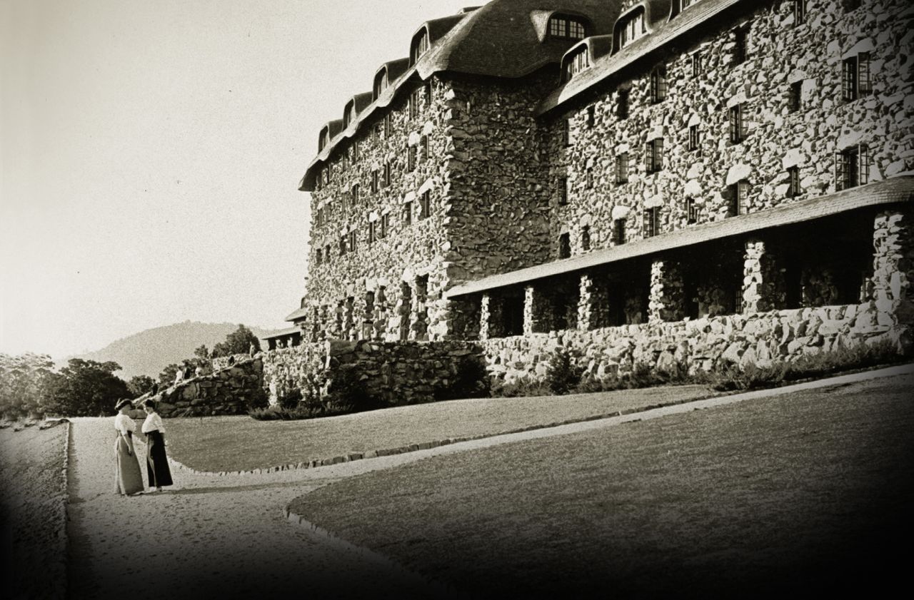 Granite boulders used to build the hotel were hauled using only mules, wagons and ropes.
