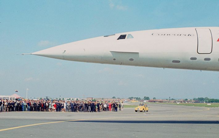 In all, 20 Concordes were manufactured -- 10 in Britain and 10 in France -- although the original plan was for 300. Of these, 14 entered commercial service. The original Concorde prototype is seen here on display at the 1969 airshow in Paris. 