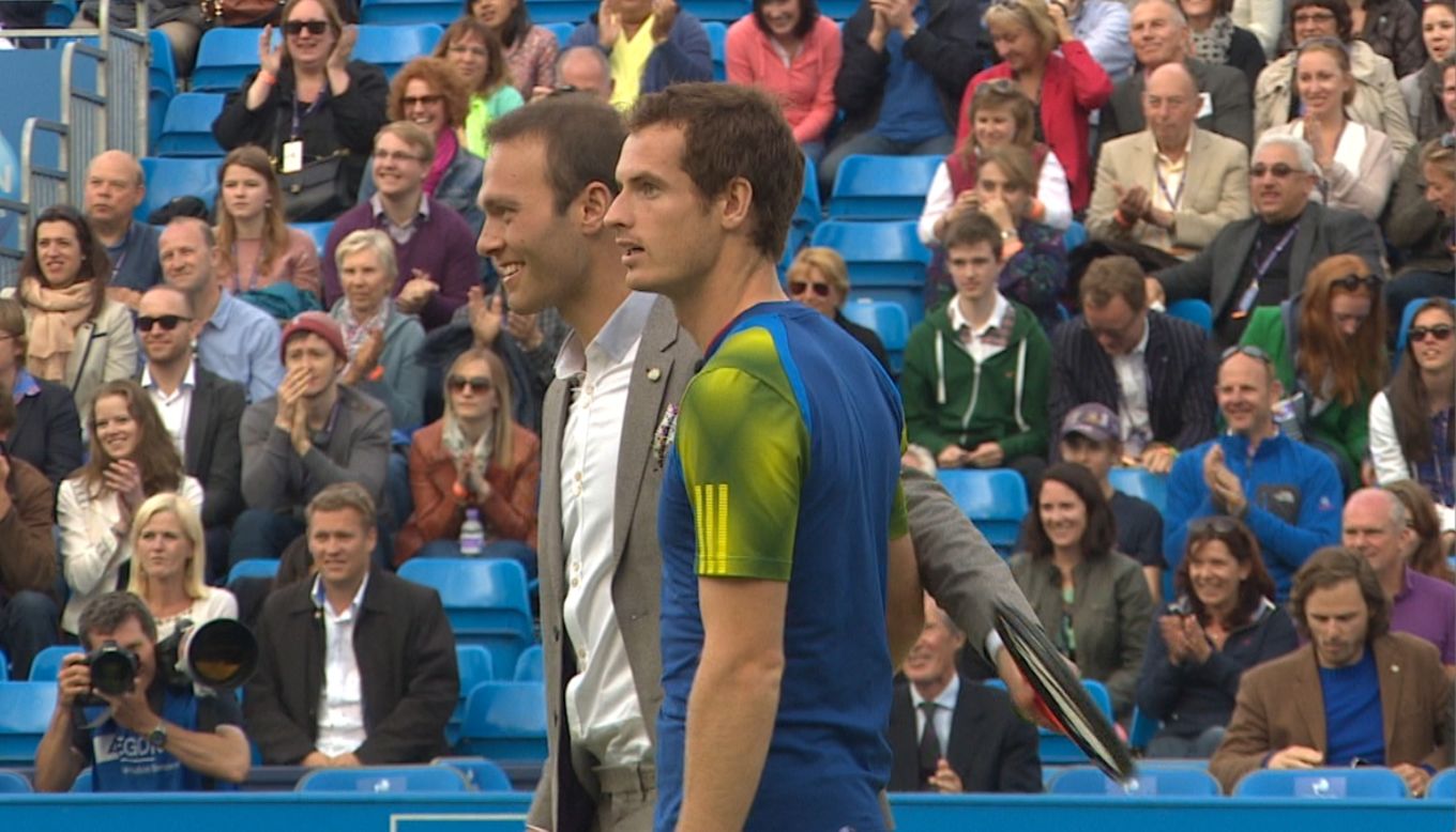 Hutchins and Murray both appeared at the Rally Against Cancer, where the Scot donated his $115,000 tournament winner's prize to charity.