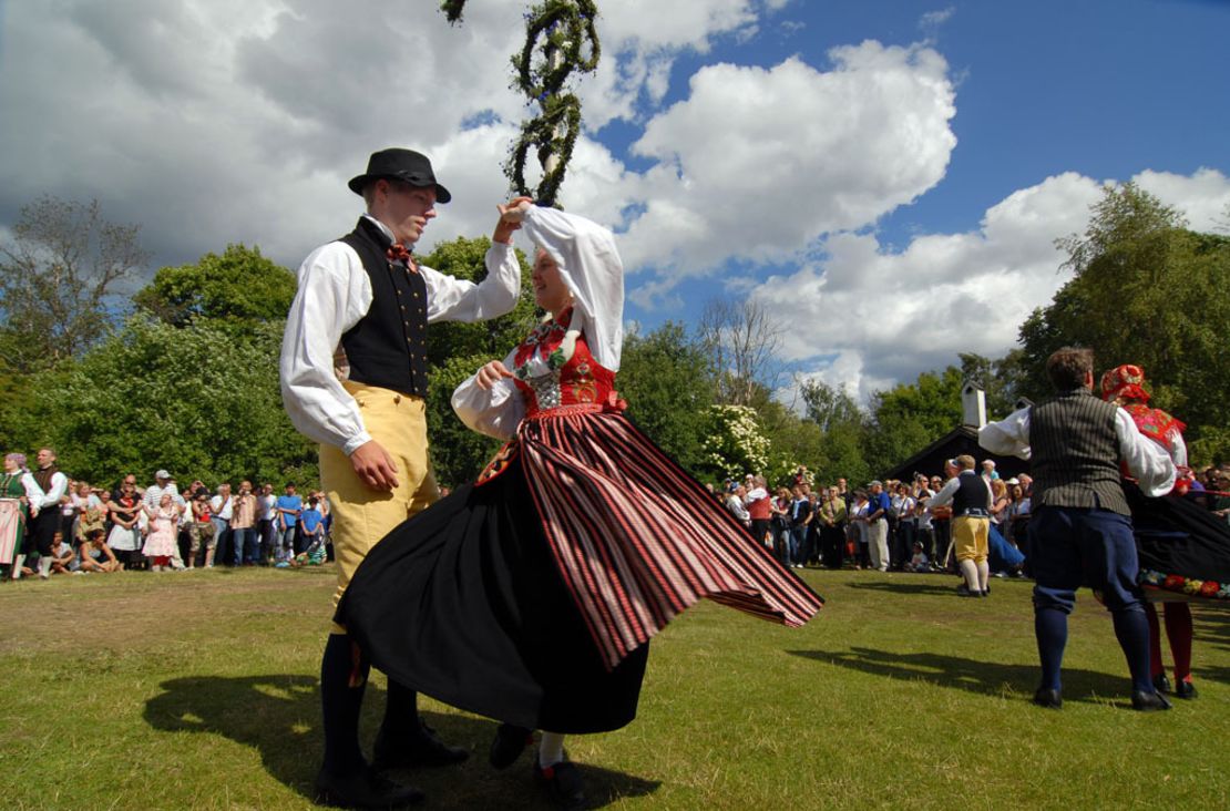 A traditional midsummer celebration in Stockholm, Sweden