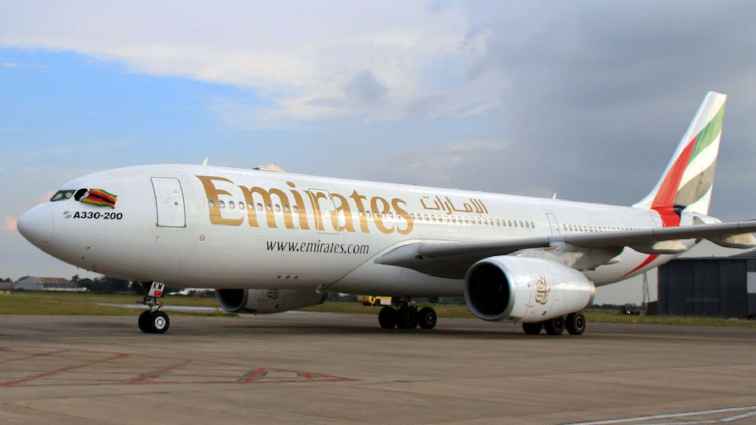 An  A330-200 Airbus plane of Emirates airline 