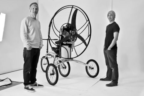Inventors John Foden and Yannick Read said: 'We spent our childhoods riding bikes and dreaming of flight'
