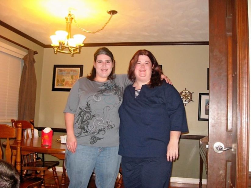 In February 2011, the friends were excited about having lost around 20 pounds each. Ritchie, left, then living in Chicago, and Moyer, who was in Virginia,offered each other support and encouragement via daily phone calls and occasional visits.