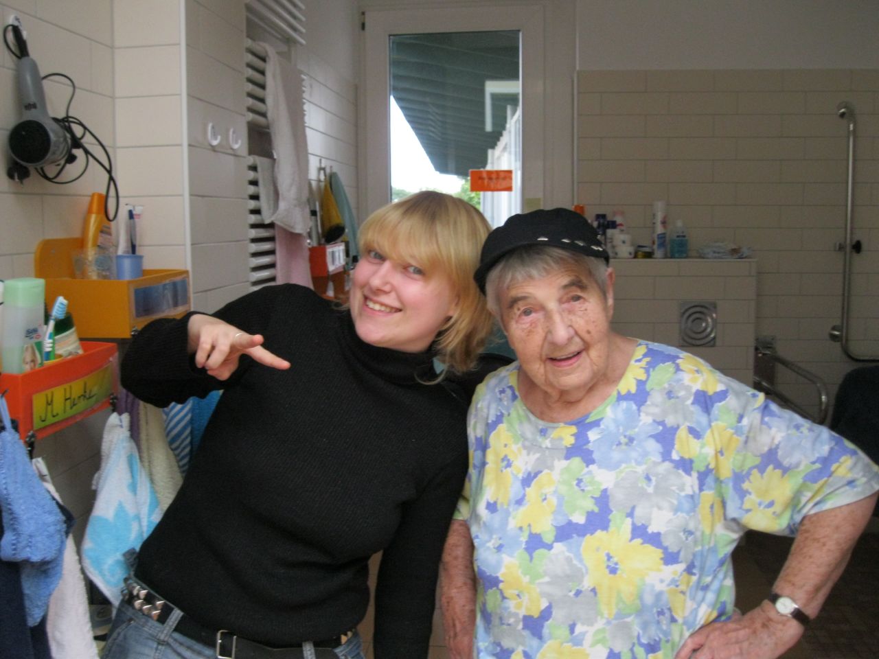 Resident Lydia Stehwin and personal care assistant Anica Szücs enjoy each other's company.