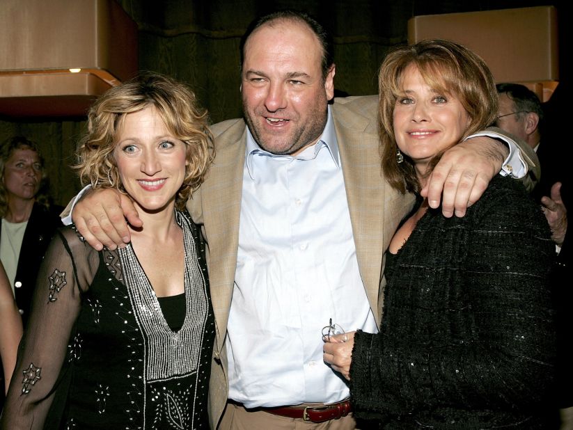 Gandolfini with Edie Falco, left, and Lorraine Bracco at the DVD launch party for "The Sopranos: The Complete Fifth Season" in 2005 in New York.
