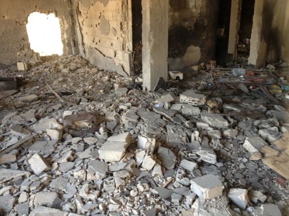 A view inside the destroyed house belonging to George's brother. 