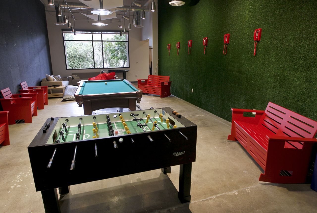 Skype's games room, a common feature for Silicon Valley firms. 