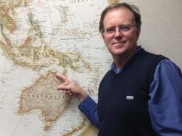 Ian McIntosh pointing to the general area where the coins were found. - (IAN MCINTOSH)