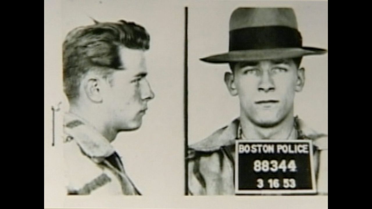 Mug shots of Bulger in 1953, about a year after his honorable discharge from the U.S. Air Force.  