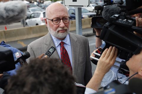 J.W. Carney, Bulger's defense attorney, arrives at the U.S. Federal Courthouse for the start of Bulger's trial in Boston on Wednesday, June 12, 2013.
