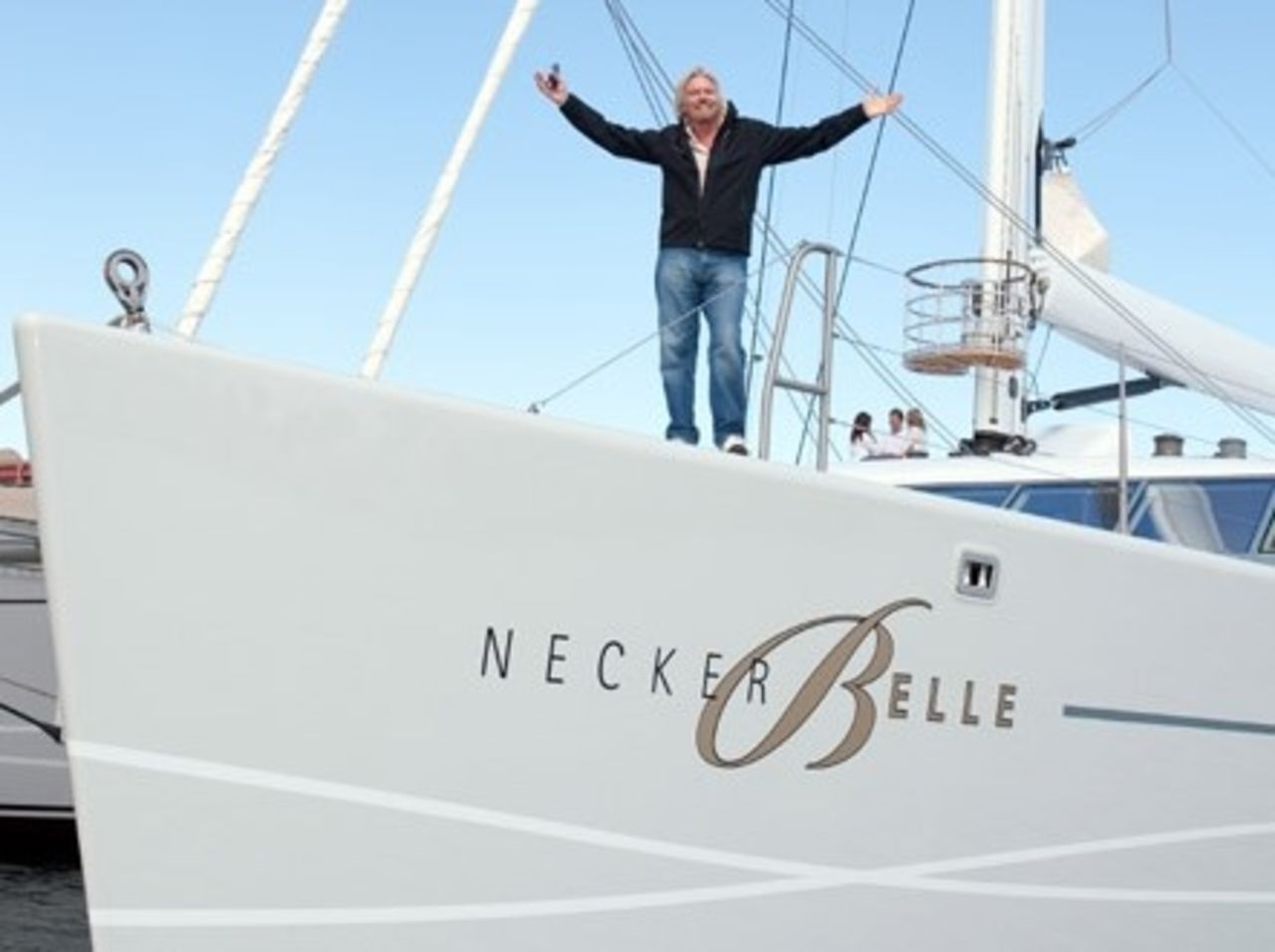 Richard Branson on board Necker Belle. - (Virgin Limited Edition)