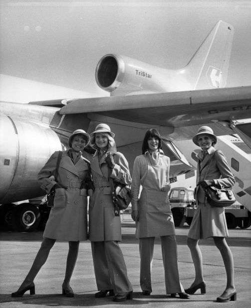 Airlines have a long tradition of tapping high-end designers to craft their uniforms. British fashion icon Mary Quant teamed with Court Line Aviation in 1973 to give their brand a trendy, mod identity. 