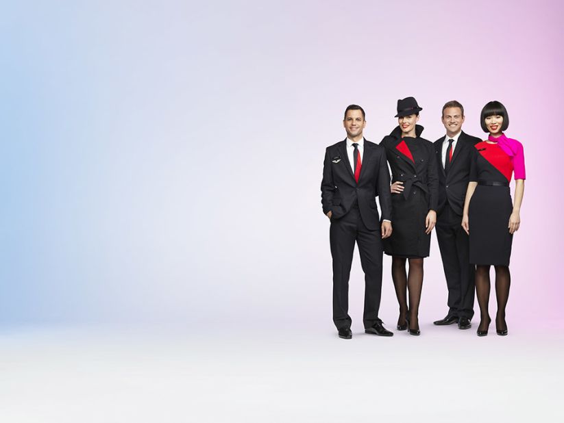 Australian designer Martin Grant redesigned the uniforms for Qantas Airways cabin crew. The outfits launched April 2013. Grant tried to imbue the outfits with the type of old-world glamor once associated with flight.